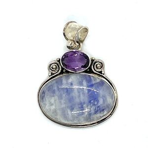 Moonstone sterling silver Pendant Necklace